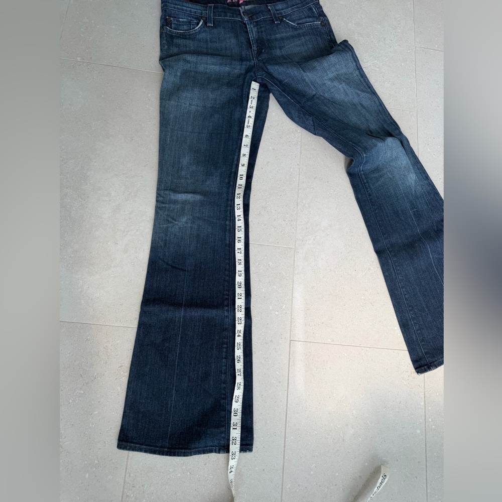 7 For All Mankind Dark Blue Flare Jeans - Picture 5 of 6